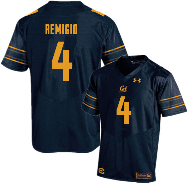 Men #4 Nikko Remigio Cal Bears College Football Jerseys Sale-Navy